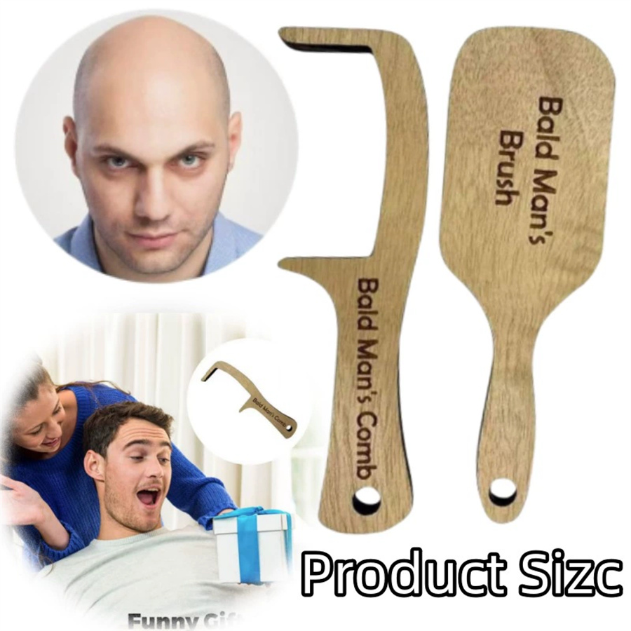 Hair Care Gift - Wooden Comb for Bald Men Funny
