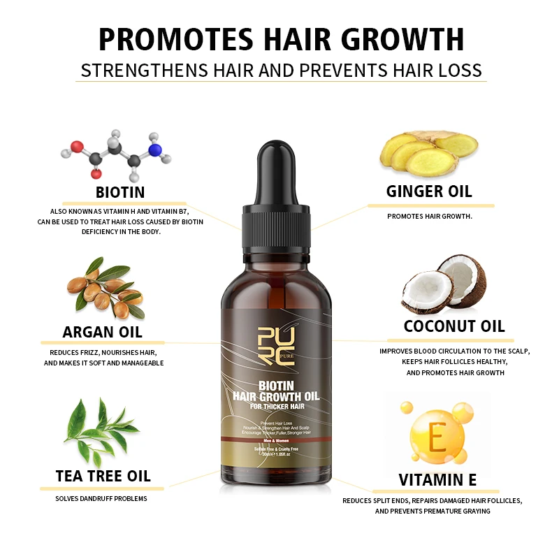 PURC Biotin Hair Oil Hair Grow - Hair Care Essence Oil Spray 评论和价格