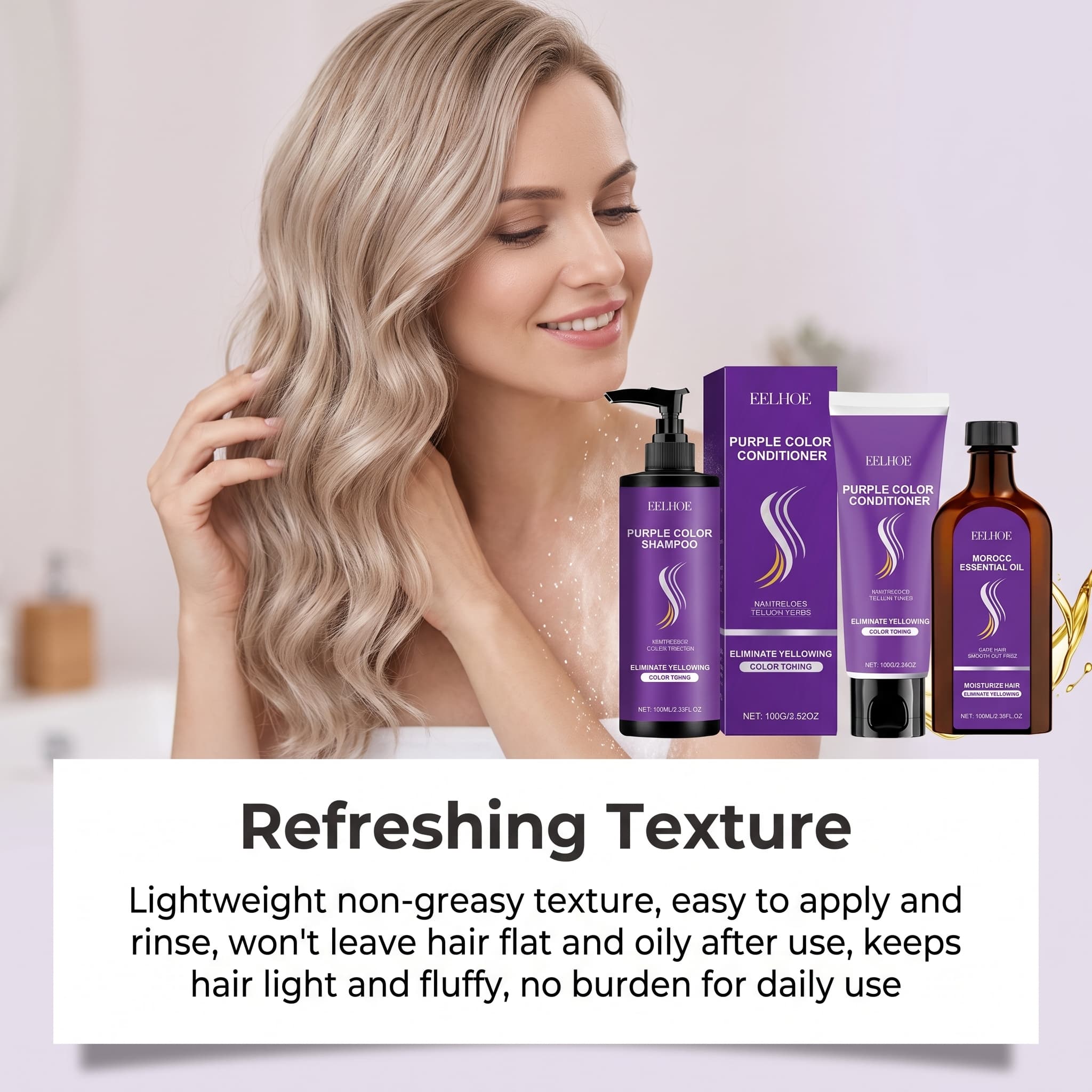 Purple Shampoo Set With Condit - Hair Care Color 评论和价格