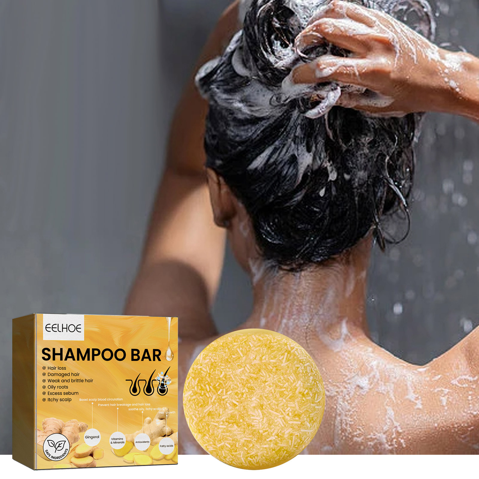 Natural Ginger Hair Shampoo Ba - Hair Care Natur 评论和价格