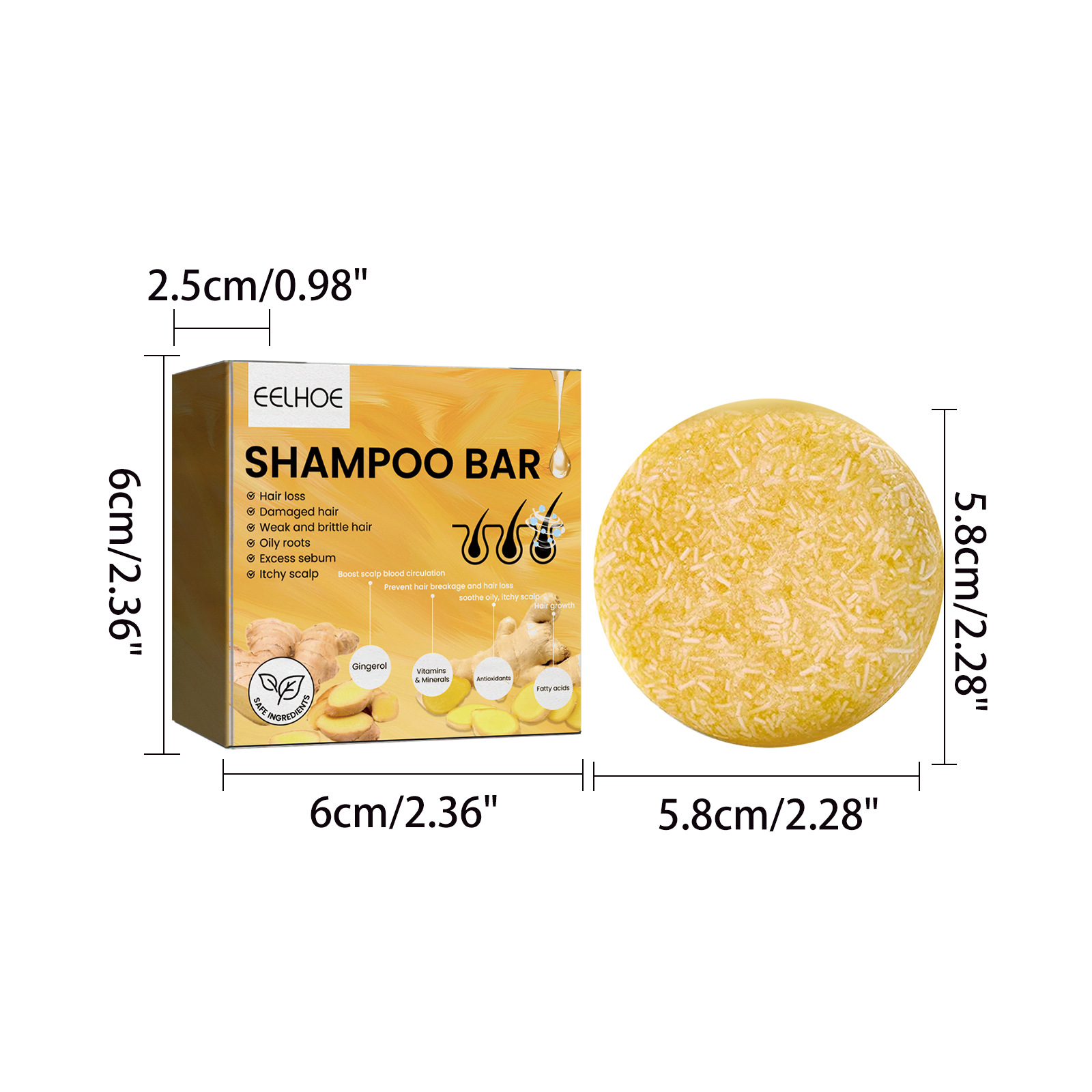 Natural Ginger Hair Shampoo Ba - Hair Care Natur 评论和价格
