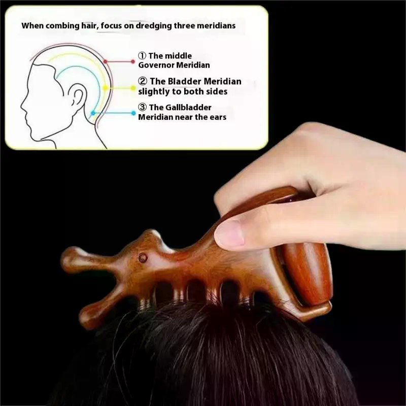 Wooden Massage Comb Head Merid - Hair Care Vegan 评论和价格