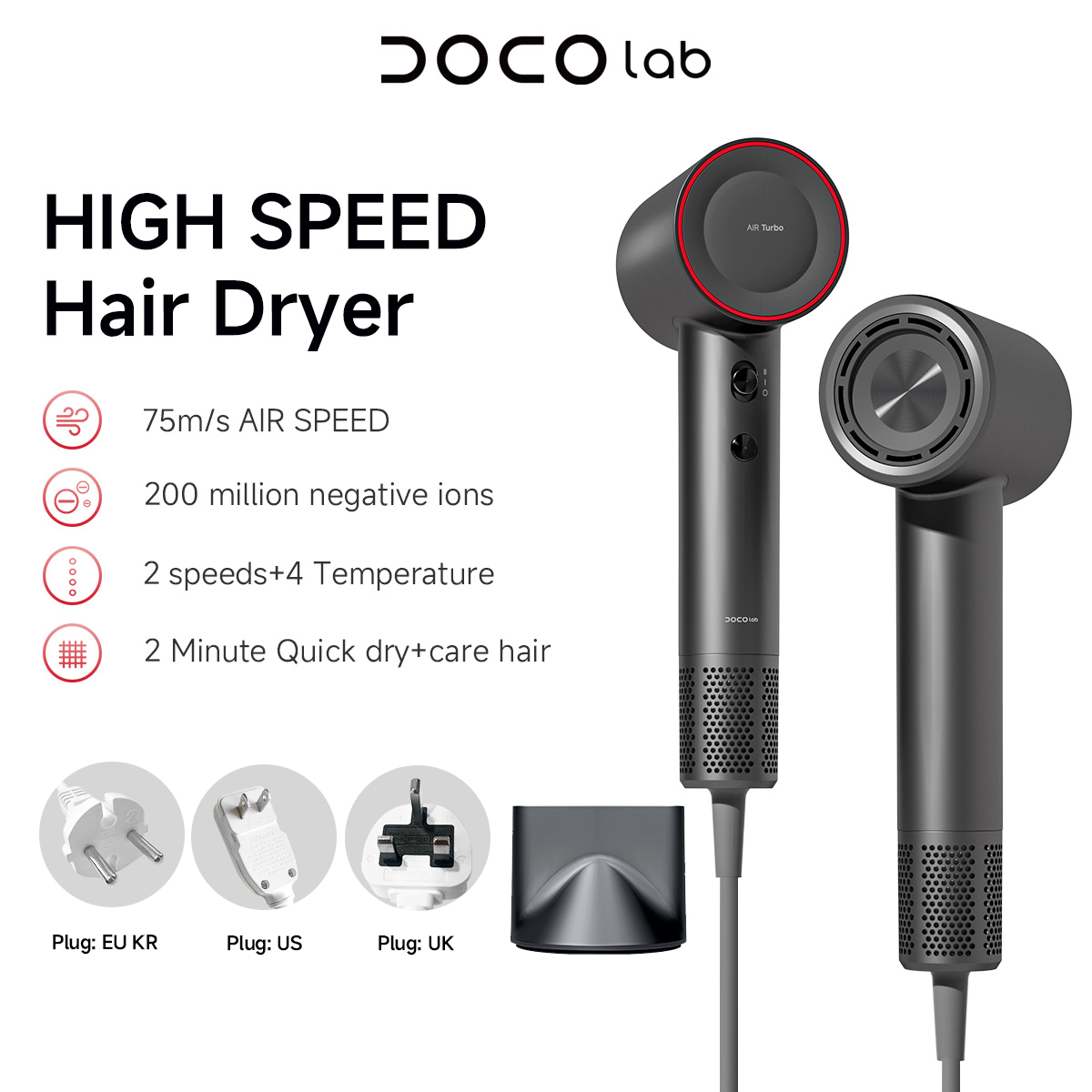 DOCO Hair Dryer High Speed 75m - Hair Care Gift 评论和价格