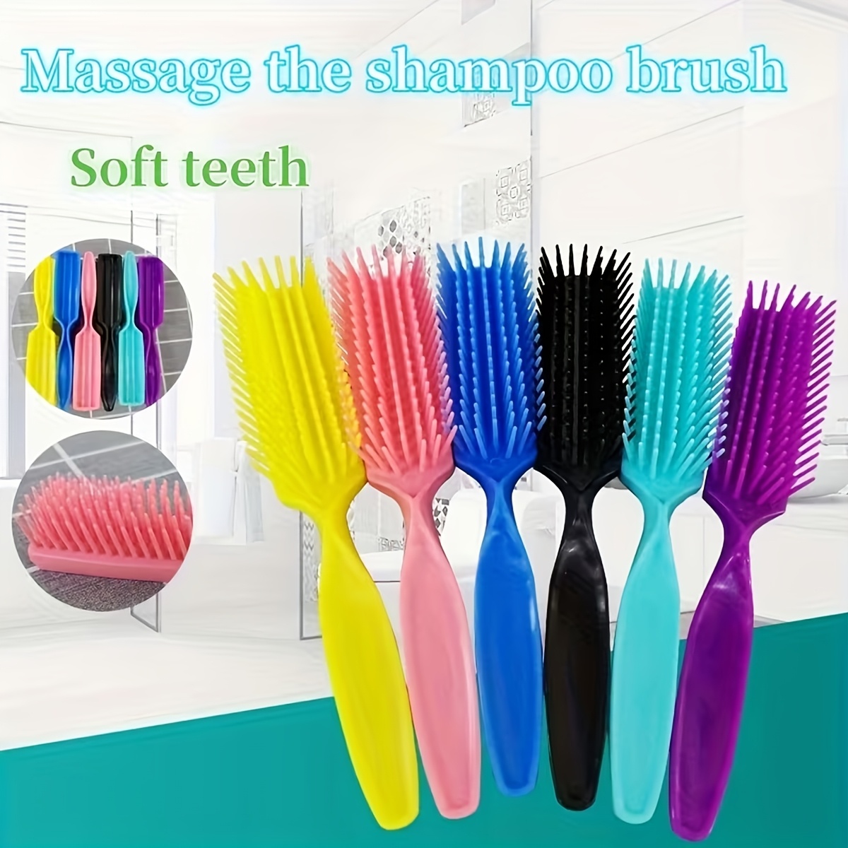 6Pcs Ergonomic ABS Handle Mass - Hair Care Color 评论和价格