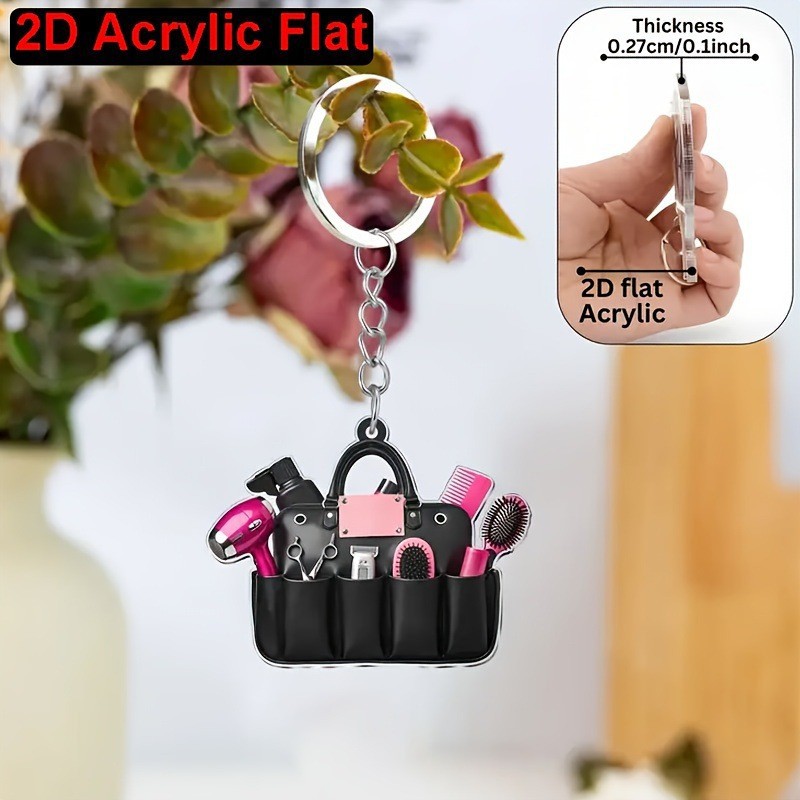 hairdresser keychain 2D flat b - Hair Care Gift 评论和价格