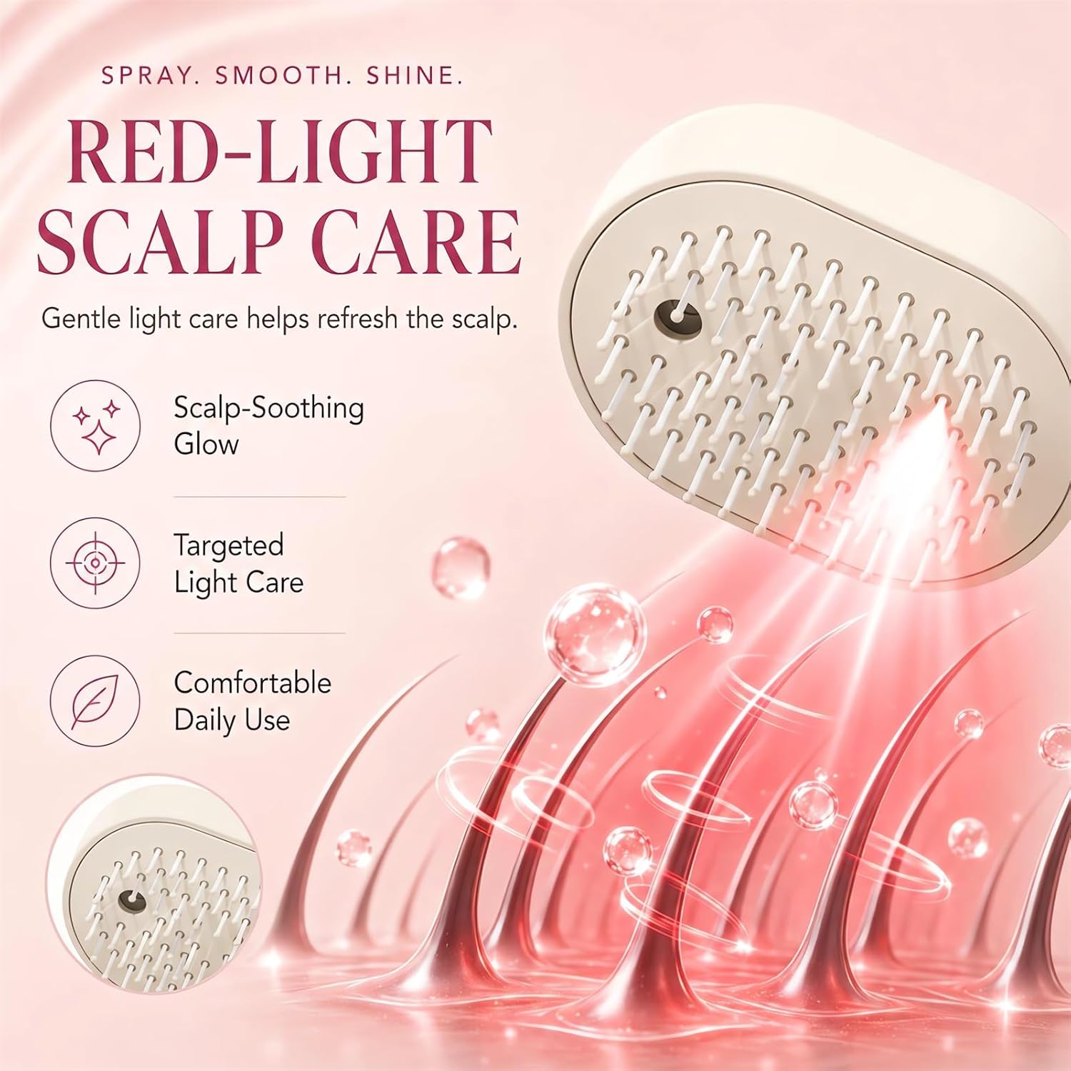 Multifunctional Massage Comb,E - Hair Care Essence Oil Spray 评论和价格
