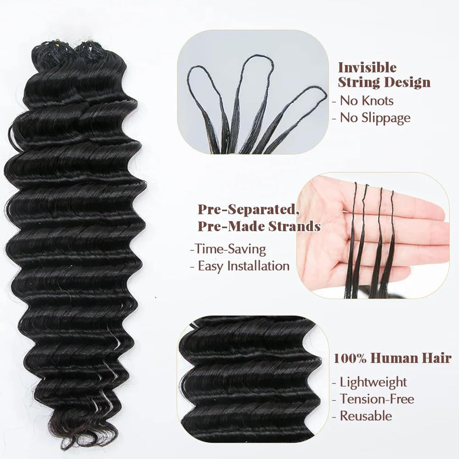 12A Knotless Pre Separated Dee - Hair Care Color 评论和价格