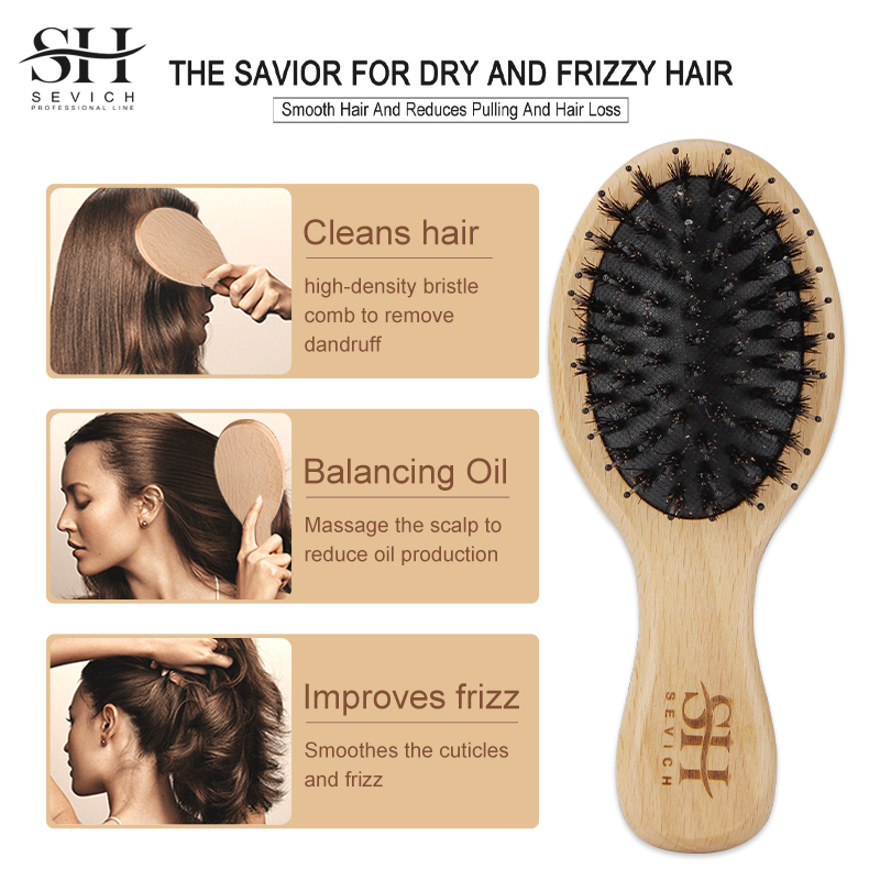 Natural Boar Bristle Hair Fluf - Hair Care Natur 评论和价格
